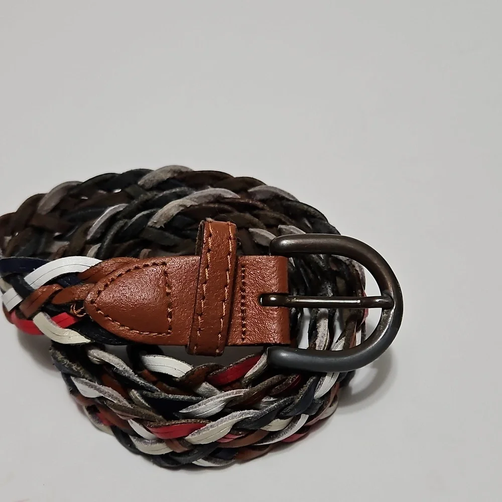Argentina Capezio Vintage Leather Braided Twist Multi Color Belt Size S/M #1054